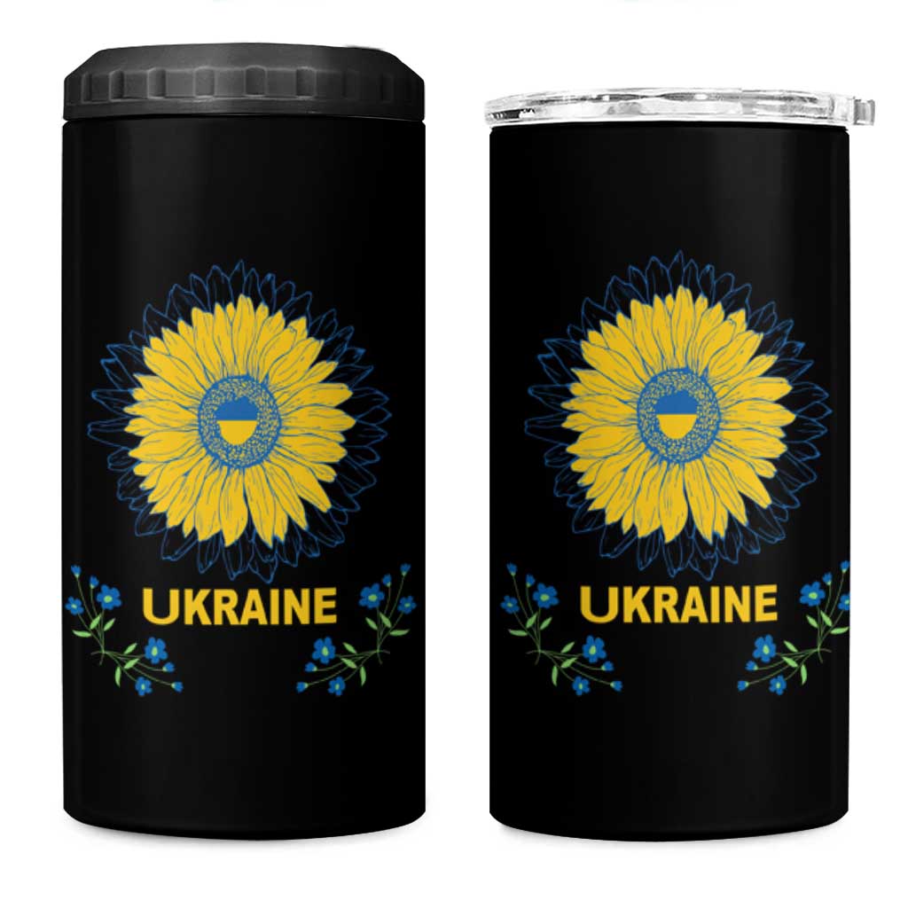 Ukraine Sunflower 4 in 1 Can Cooler Tumbler Ukrainian Flag