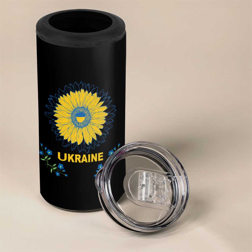 Ukraine Sunflower 4 in 1 Can Cooler Tumbler Ukrainian Flag
