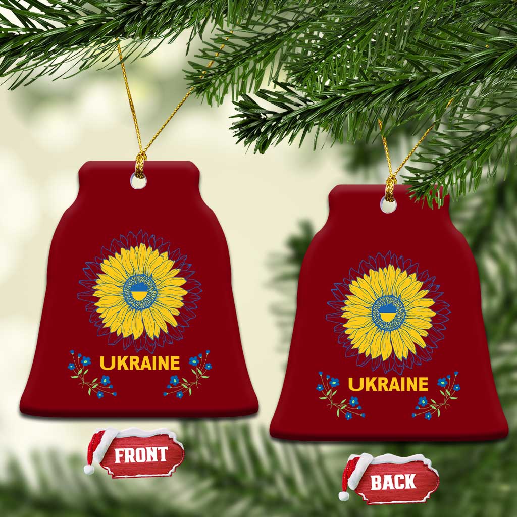 Ukraine Sunflower Ceramic Ornament Ukrainian Flag - Wonder Print Shop