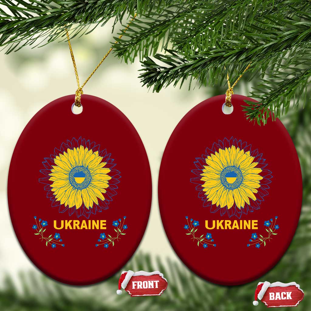 Ukraine Sunflower Ceramic Ornament Ukrainian Flag - Wonder Print Shop