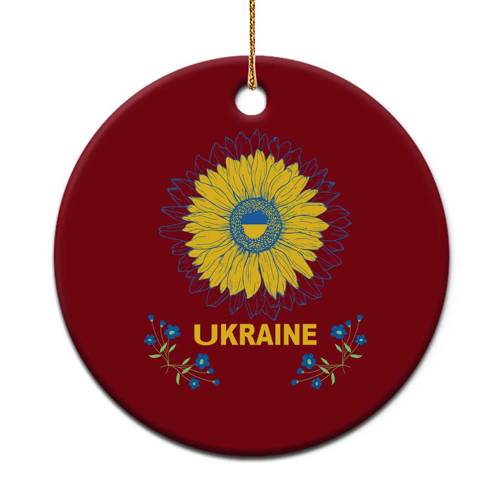 Ukraine Sunflower Ceramic Ornament Ukrainian Flag - Wonder Print Shop
