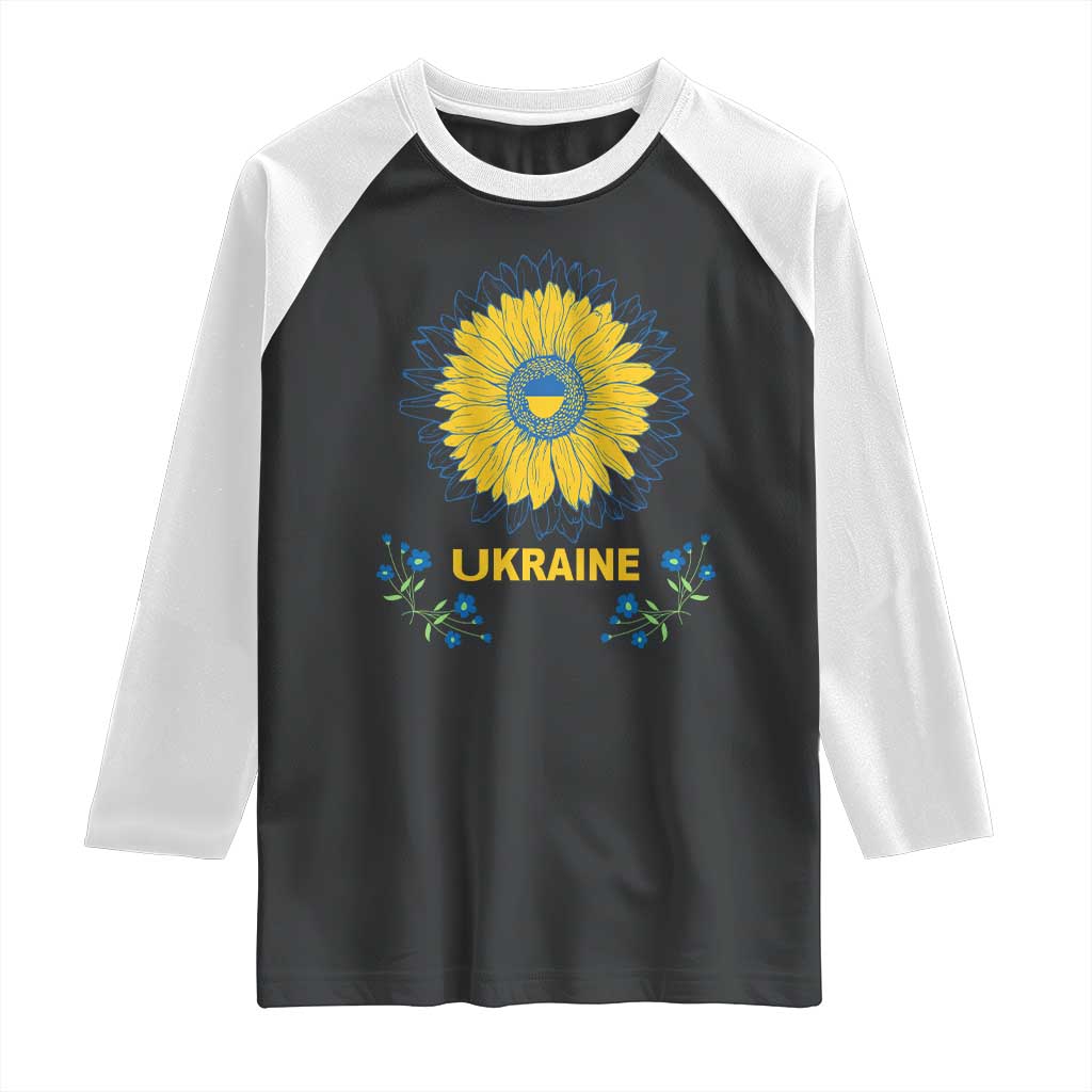 Ukraine Sunflower Raglan Shirt Ukrainian Flag