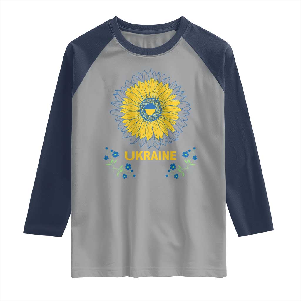 Ukraine Sunflower Raglan Shirt Ukrainian Flag
