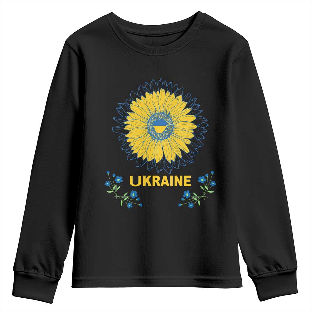 Ukraine Sunflower Youth Sweatshirt Ukrainian Flag