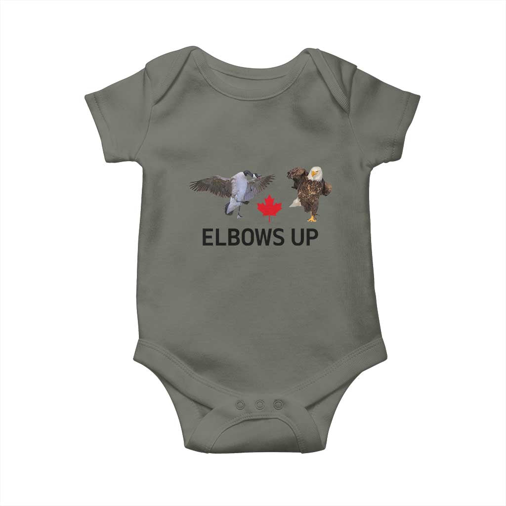 Elbows Up Baby Onesie Canada Goose Vs Eagle Maple Leaf TS02