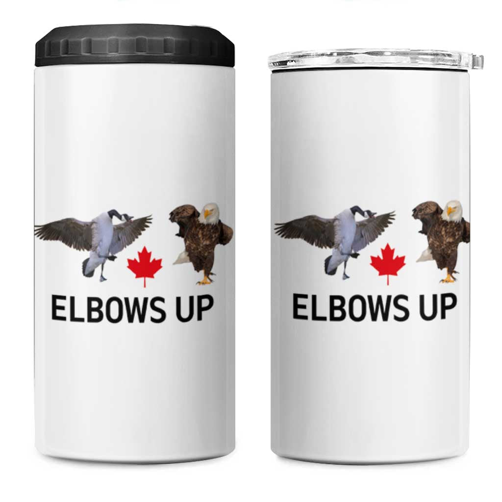 Elbows Up 4 in 1 Can Cooler Tumbler Canada Goose Vs Eagle Maple Leaf