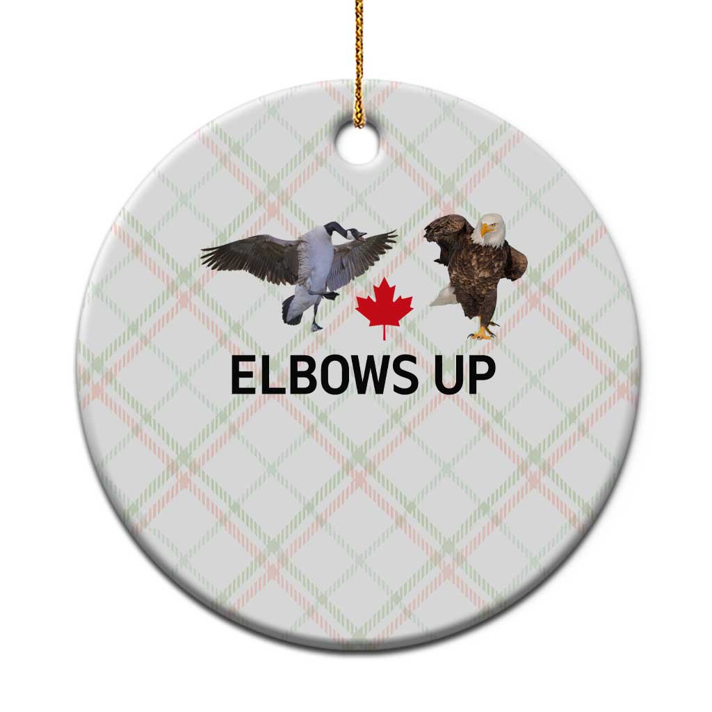 Elbows Up Ceramic Ornament Canada Goose Vs Eagle Maple Leaf - Wonder Print Shop