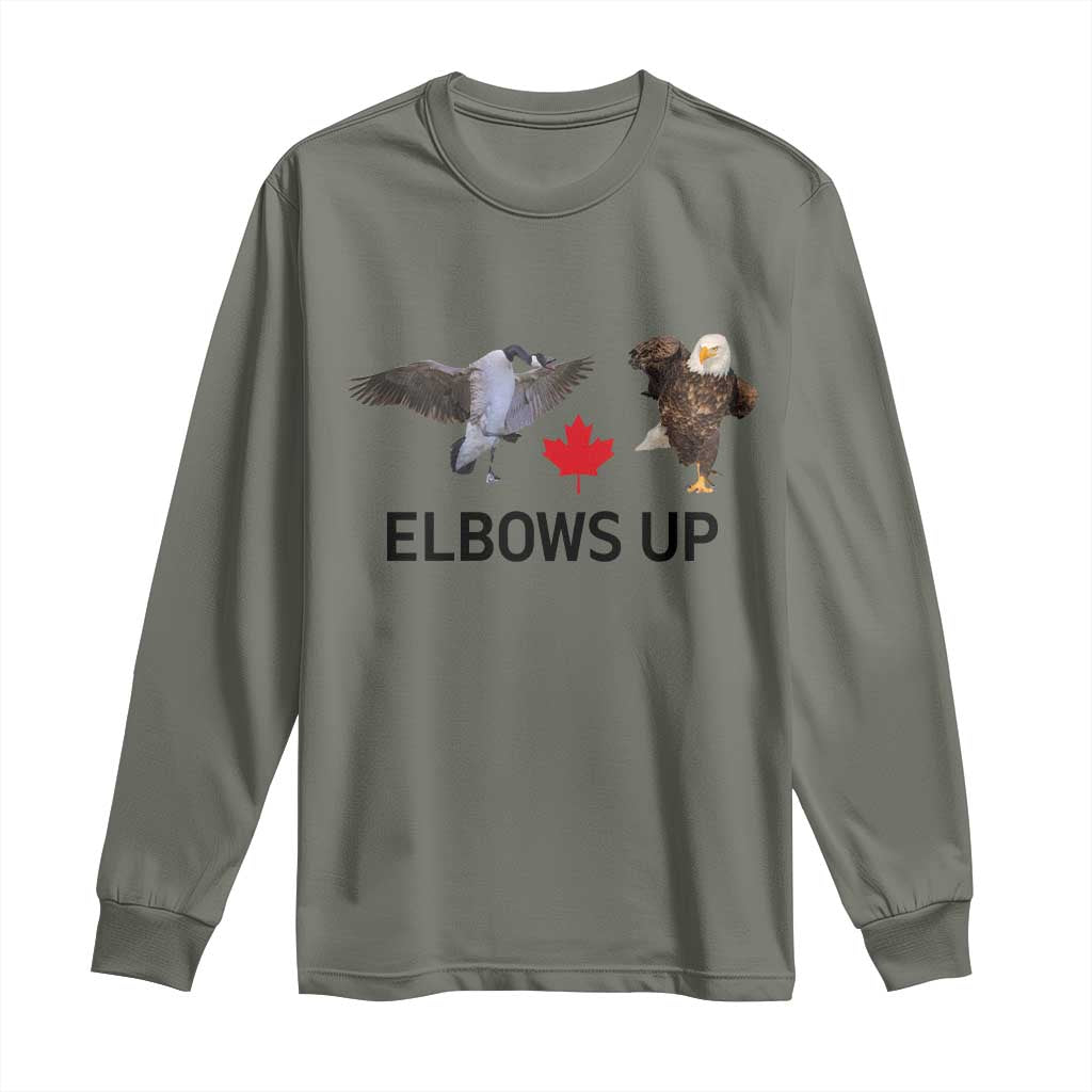Elbows Up Long Sleeve Shirt Canada Goose Vs Eagle Maple Leaf TS02