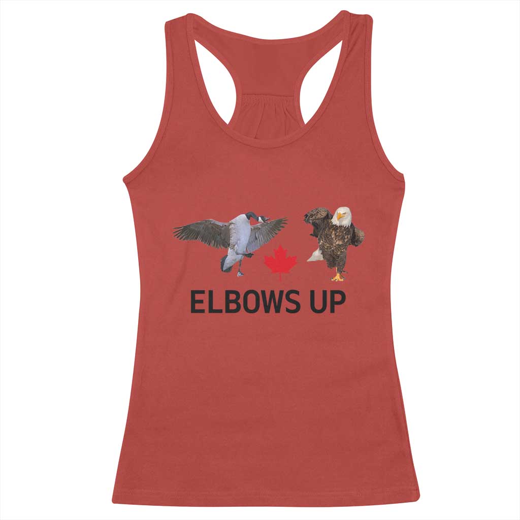 Elbows Up Racerback Tank Top Canada Goose Vs Eagle Maple Leaf TS02