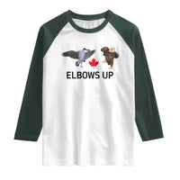Elbows Up Raglan Shirt Canada Goose Vs Eagle Maple Leaf TS02