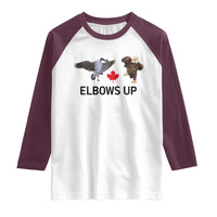Elbows Up Raglan Shirt Canada Goose Vs Eagle Maple Leaf TS02