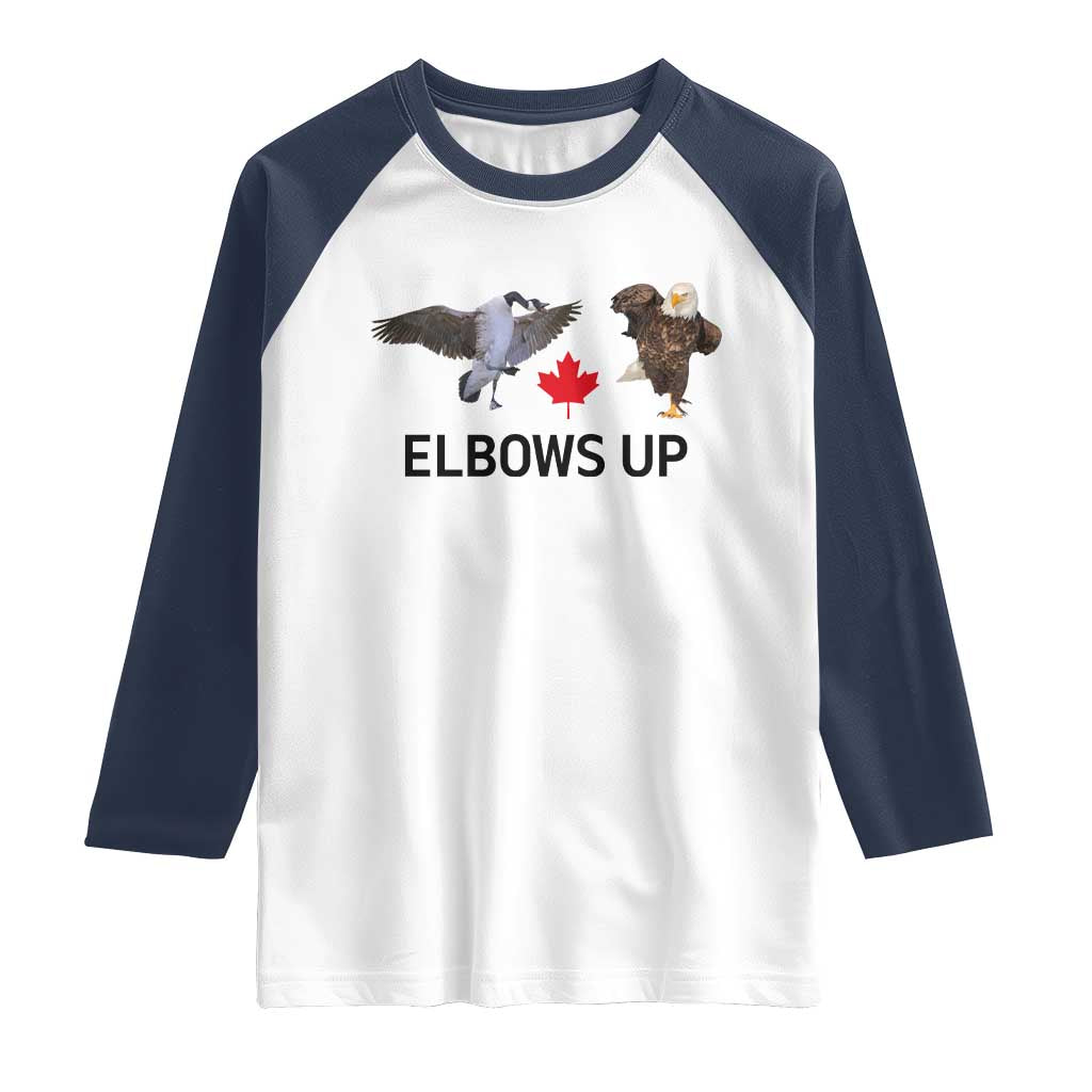 Elbows Up Raglan Shirt Canada Goose Vs Eagle Maple Leaf TS02