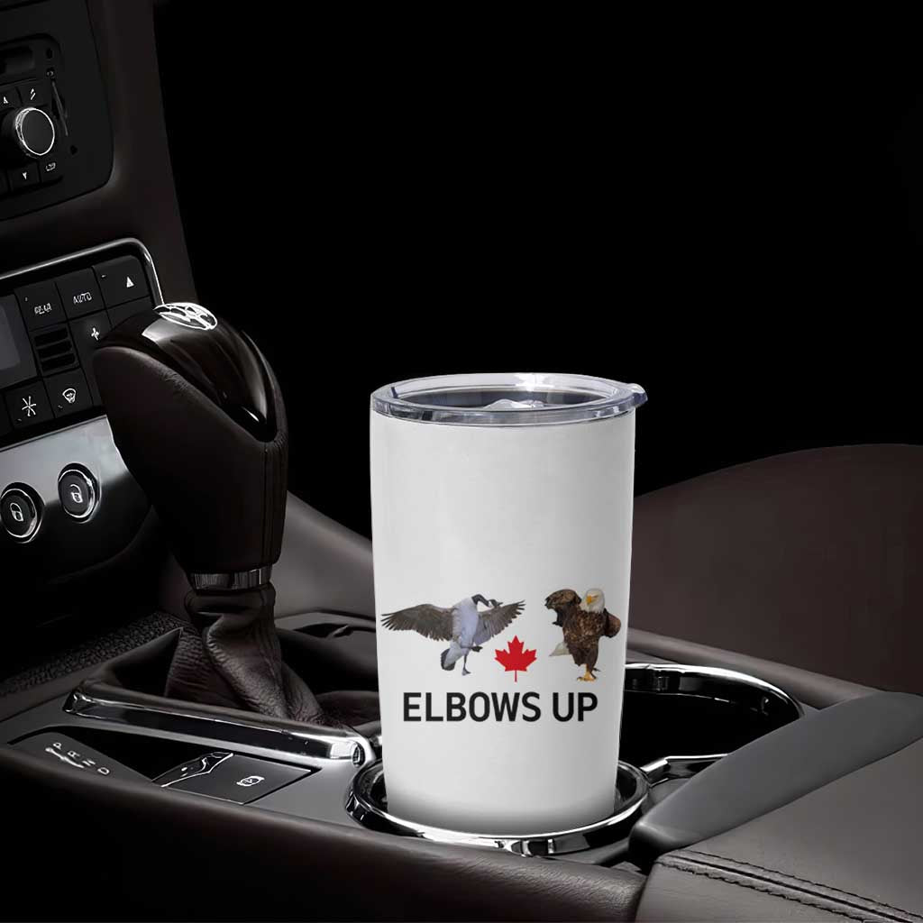 Elbows Up Tumbler Cup Canada Goose Vs Eagle Maple Leaf