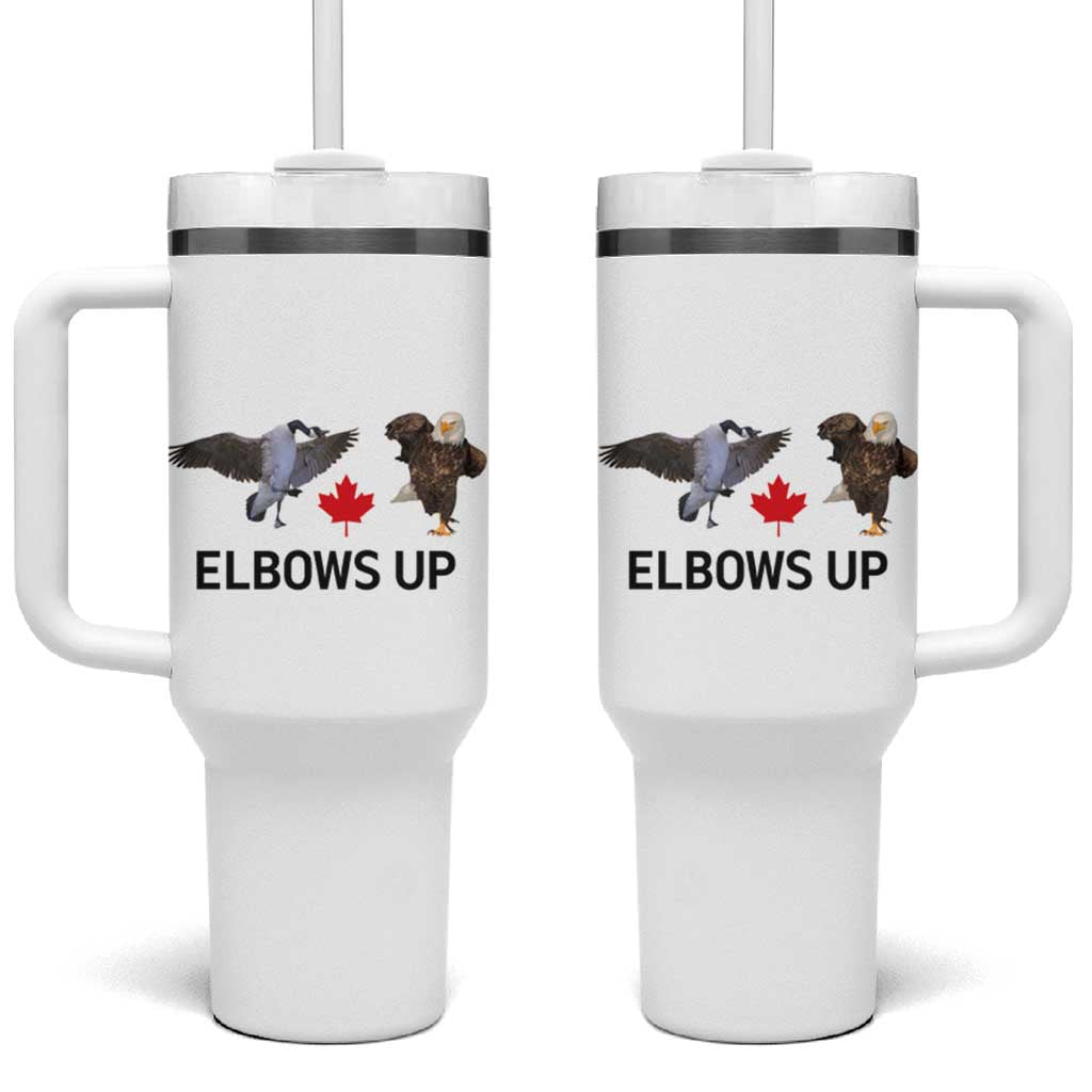 Elbows Up Tumbler With Handle Canada Goose Vs Eagle Maple Leaf