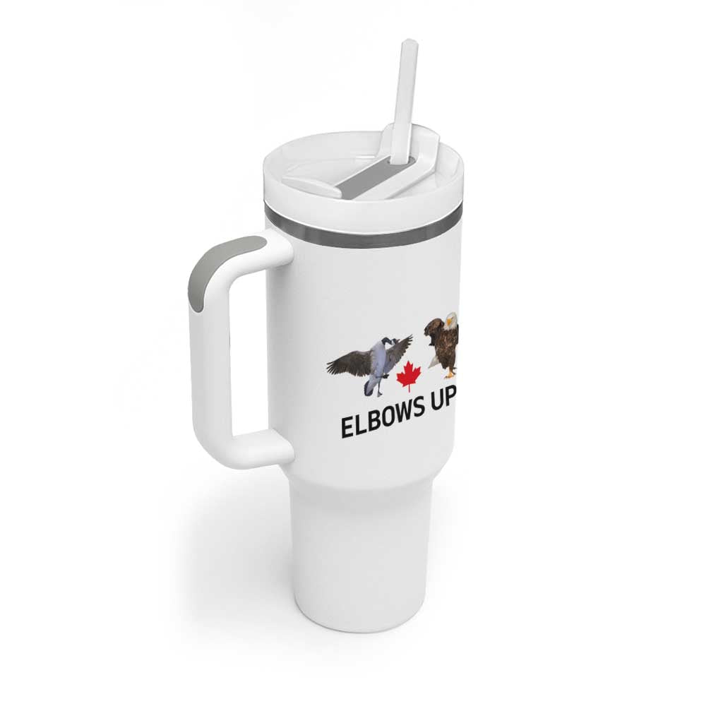 Elbows Up Tumbler With Handle Canada Goose Vs Eagle Maple Leaf