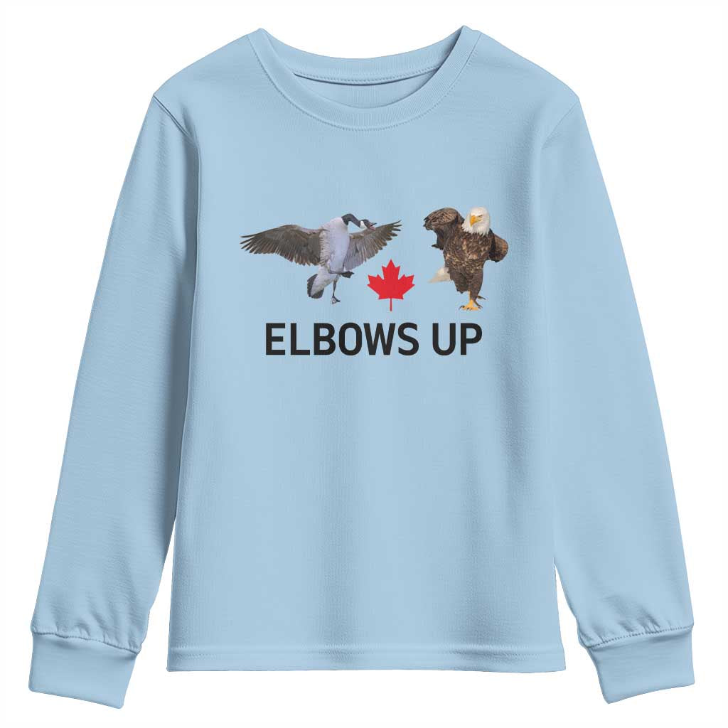 Elbows Up Youth Sweatshirt Canada Goose Vs Eagle Maple Leaf TS02