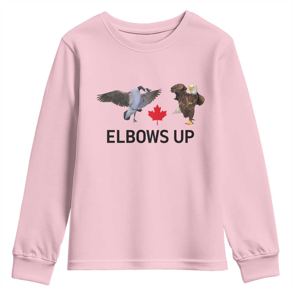 Elbows Up Youth Sweatshirt Canada Goose Vs Eagle Maple Leaf TS02