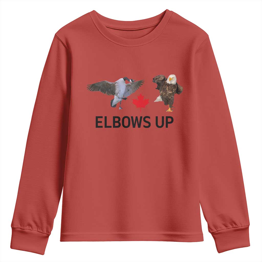 Elbows Up Youth Sweatshirt Canada Goose Vs Eagle Maple Leaf TS02