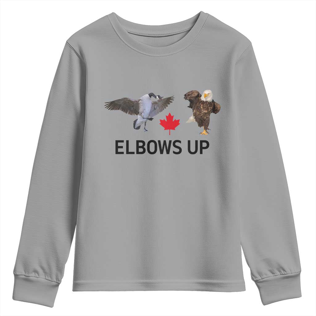 Elbows Up Youth Sweatshirt Canada Goose Vs Eagle Maple Leaf TS02