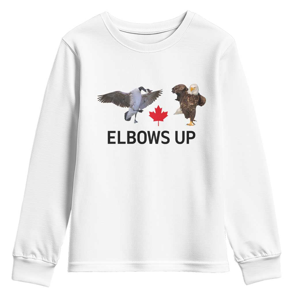 Elbows Up Youth Sweatshirt Canada Goose Vs Eagle Maple Leaf TS02