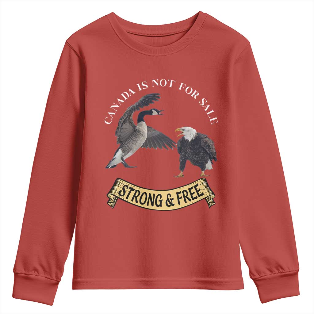 Elbows Up Youth Sweatshirt Canada Is Not For Sale Goose Vs Eagle