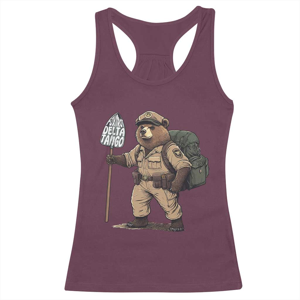 Foxtrot Delta Tango Resist Bear Racerback Tank Top