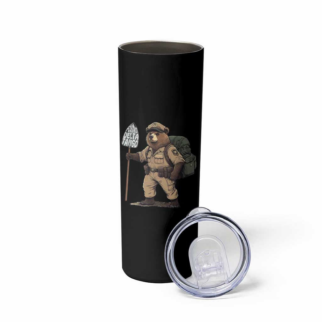 Foxtrot Delta Tango Resist Bear Skinny Tumbler