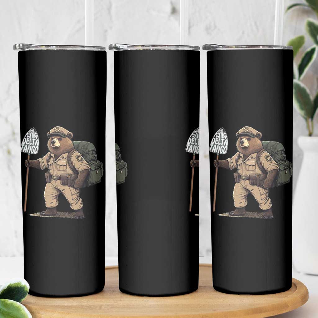Foxtrot Delta Tango Resist Bear Skinny Tumbler