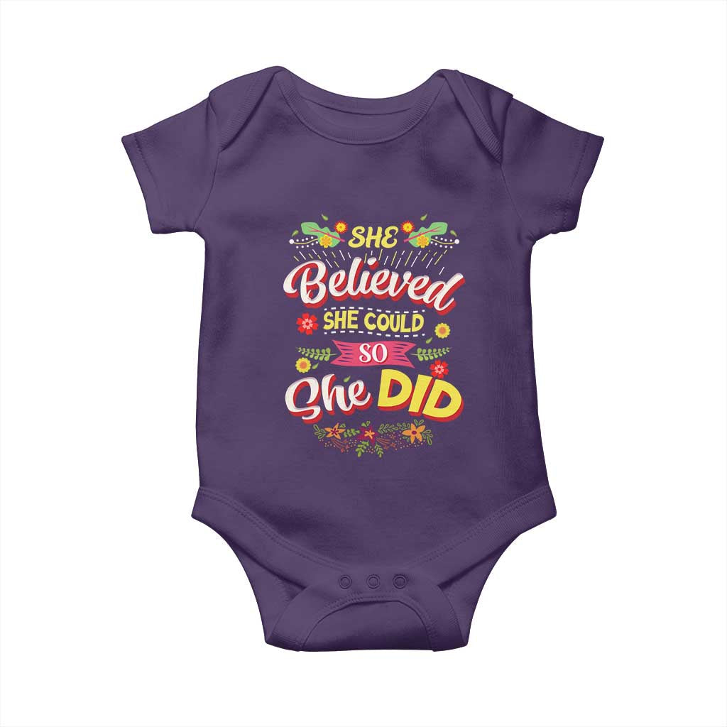She Believed She Could So She Did Baby Onesie