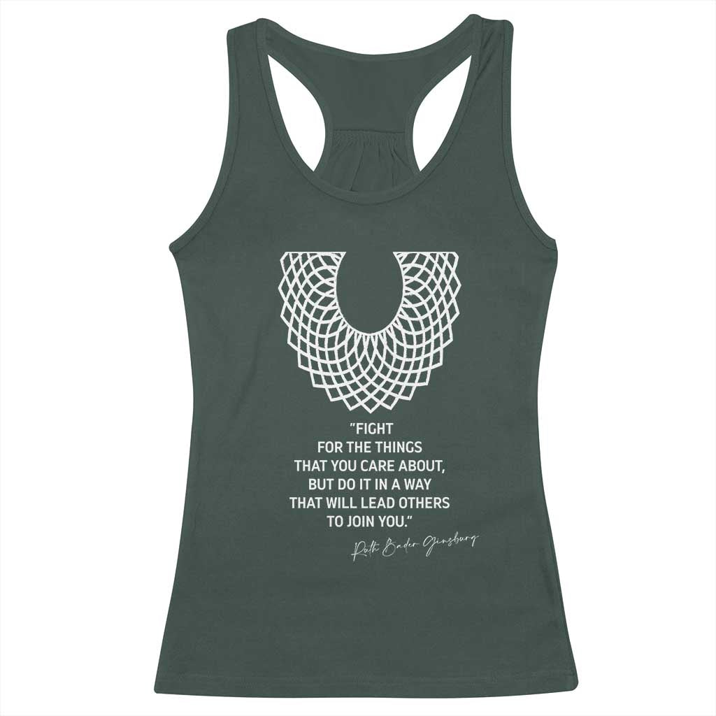 RGB Inspirational Quotes Racerback Tank Top Fight For The Things You Care About