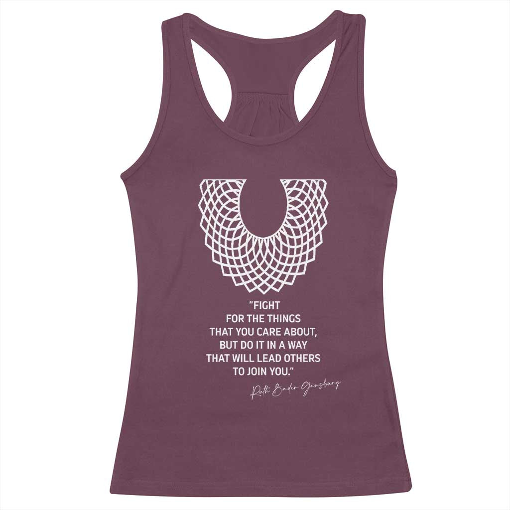 RGB Inspirational Quotes Racerback Tank Top Fight For The Things You Care About