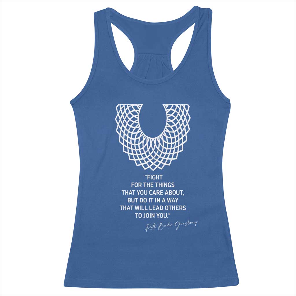 RGB Inspirational Quotes Racerback Tank Top Fight For The Things You Care About