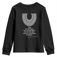 RGB Inspirational Quotes Youth Sweatshirt Fight For The Things You Care About