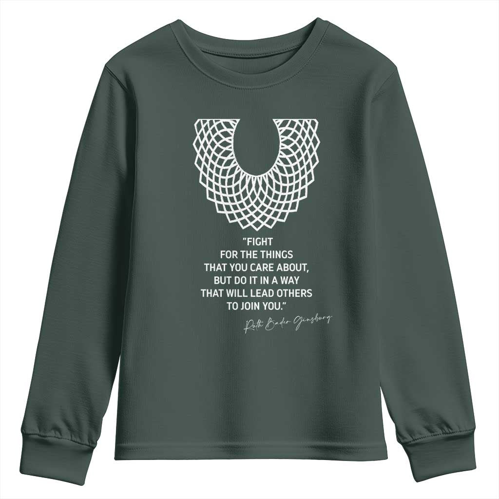 RGB Inspirational Quotes Youth Sweatshirt Fight For The Things You Care About