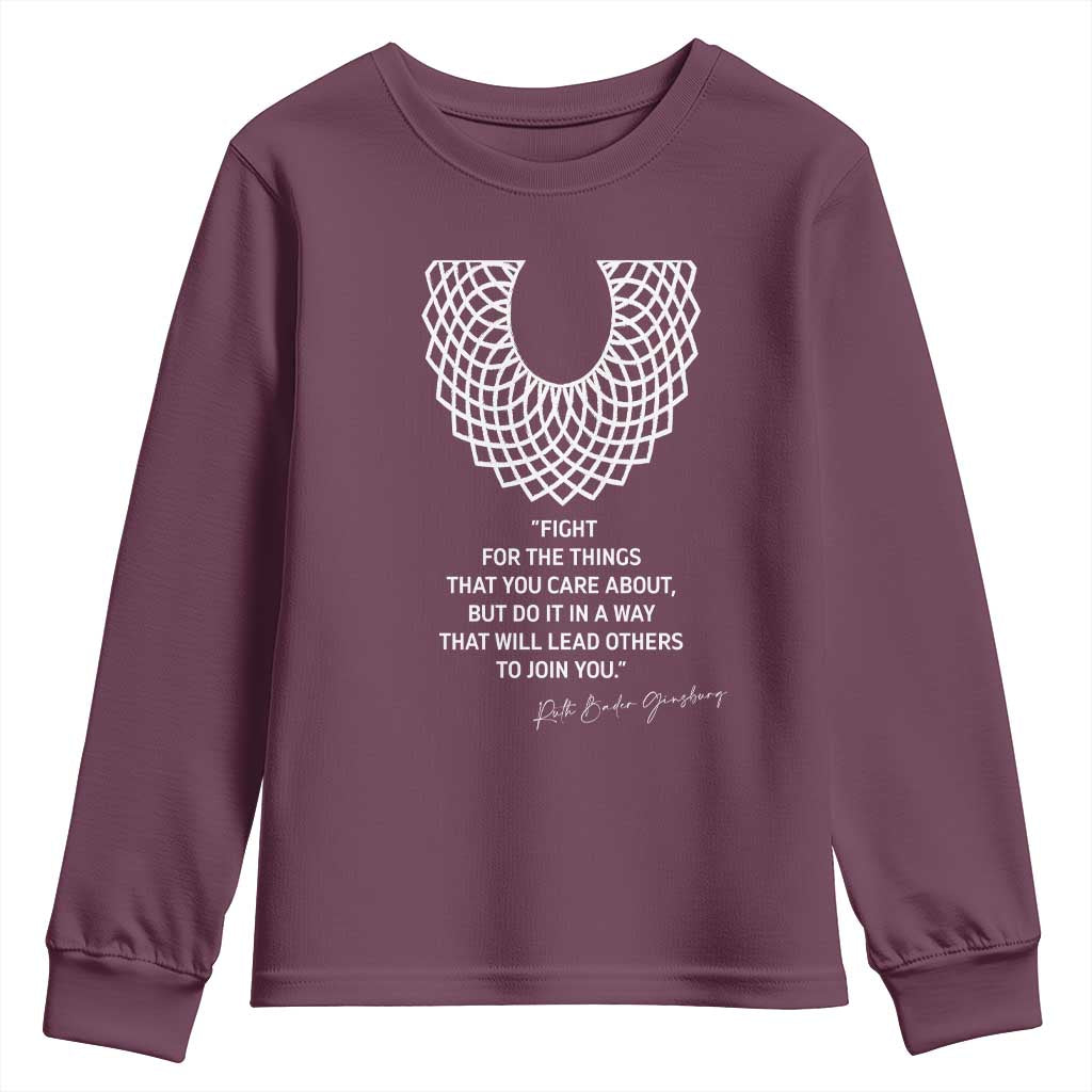 RGB Inspirational Quotes Youth Sweatshirt Fight For The Things You Care About