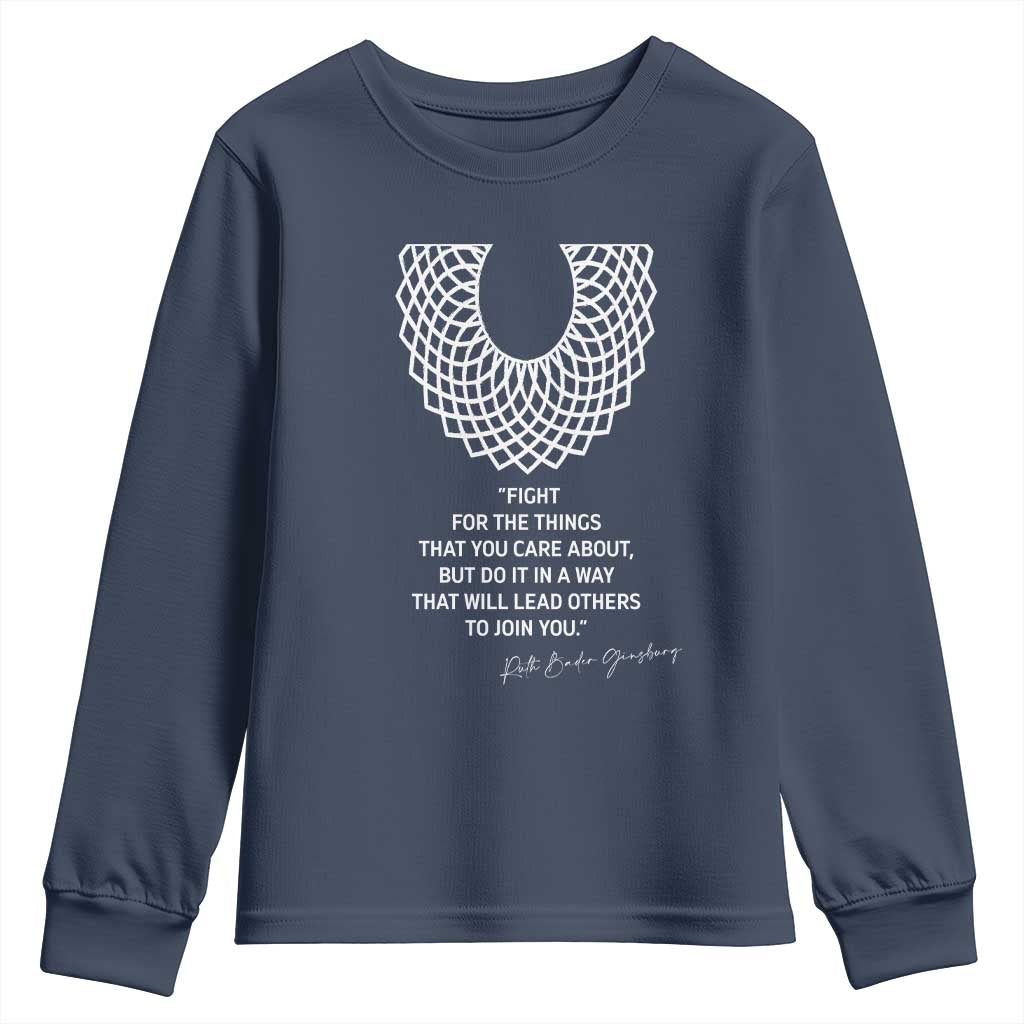RGB Inspirational Quotes Youth Sweatshirt Fight For The Things You Care About
