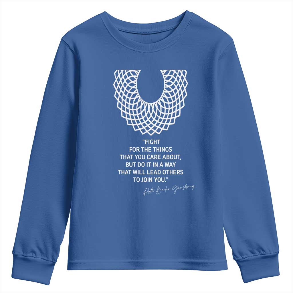RGB Inspirational Quotes Youth Sweatshirt Fight For The Things You Care About