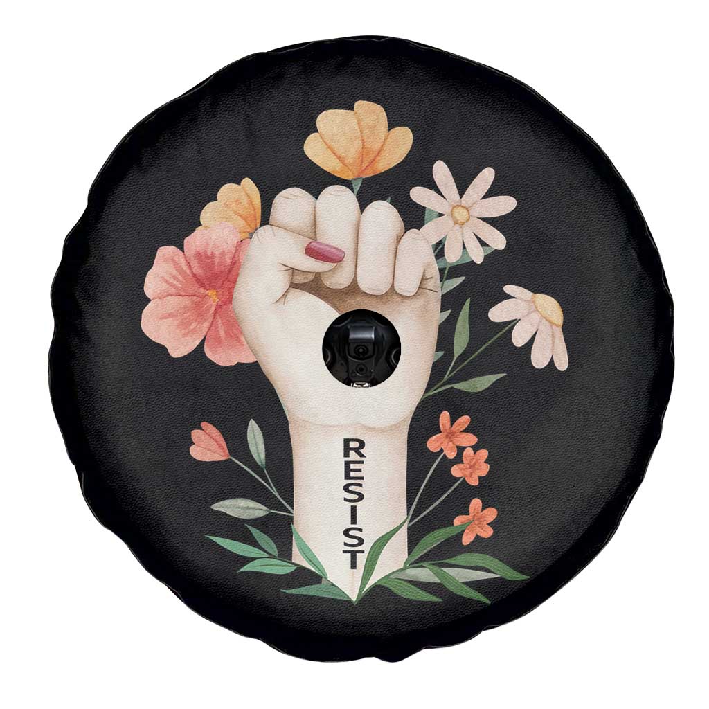 Empowered Women Spare Tire Cover Resist Raised Fist Retro Boho