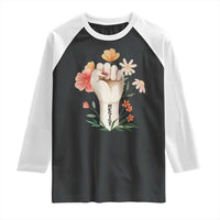 Empowered Women Raglan Shirt Resist Raised Fist Retro Boho
