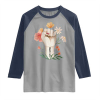 Empowered Women Raglan Shirt Resist Raised Fist Retro Boho