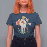 Empowered Women T Shirt For Women Resist Raised Fist Retro Boho