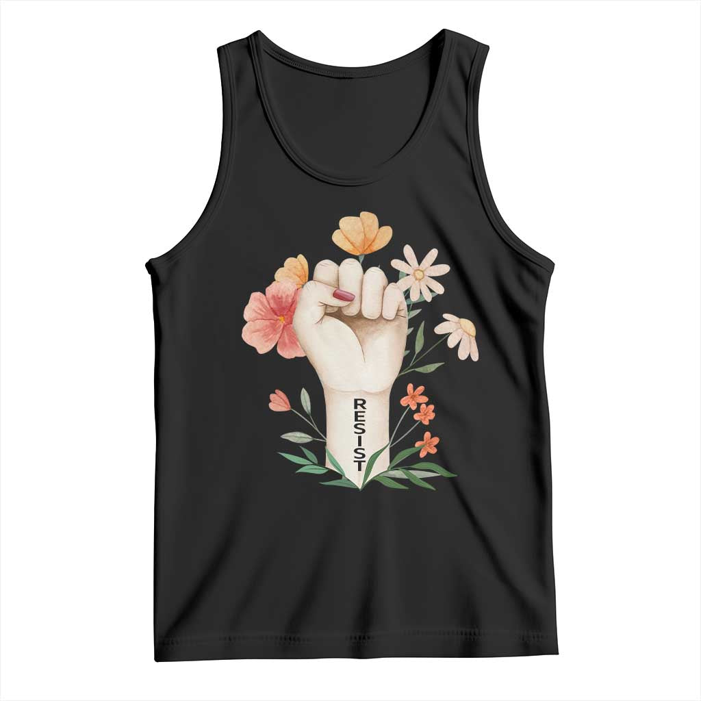 Empowered Women Tank Top Resist Raised Fist Retro Boho