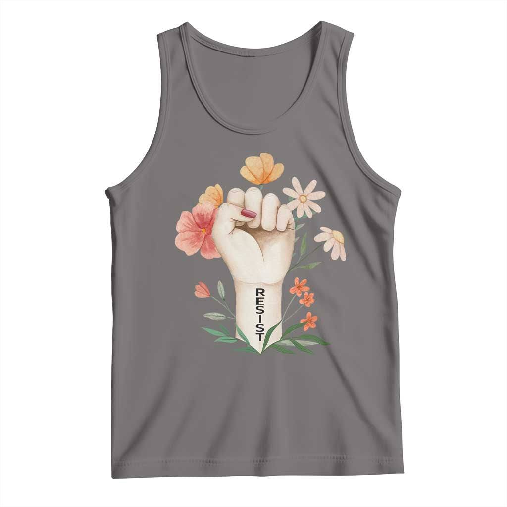 Empowered Women Tank Top Resist Raised Fist Retro Boho
