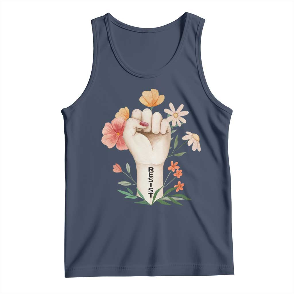 Empowered Women Tank Top Resist Raised Fist Retro Boho