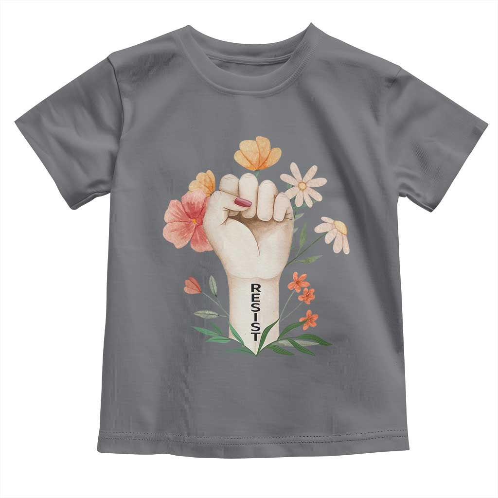 Empowered Women Toddler T Shirt Resist Raised Fist Retro Boho