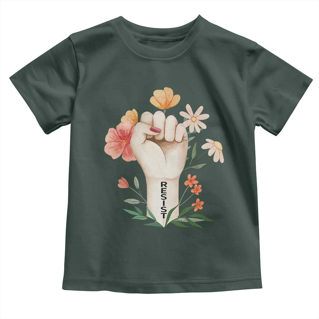 Empowered Women Toddler T Shirt Resist Raised Fist Retro Boho