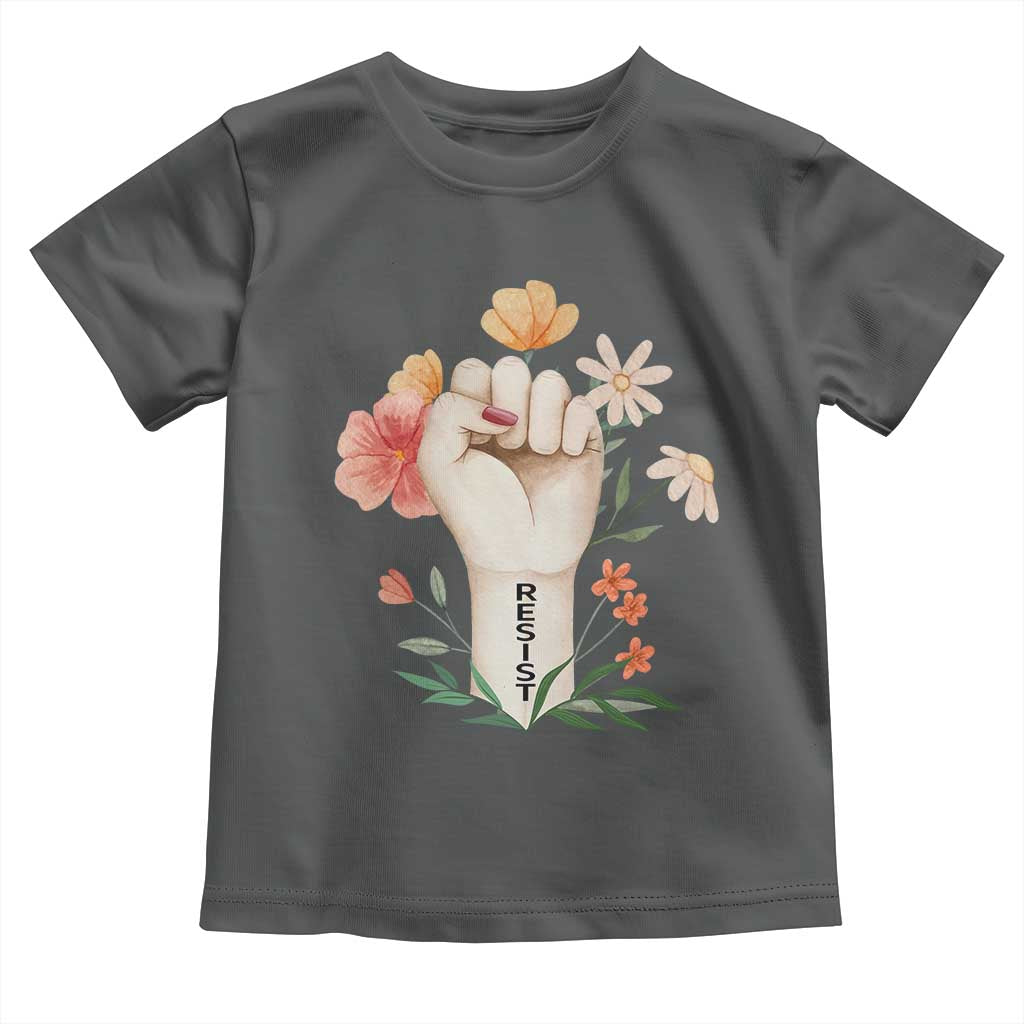 Empowered Women Toddler T Shirt Resist Raised Fist Retro Boho
