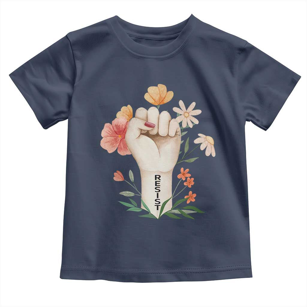 Empowered Women Toddler T Shirt Resist Raised Fist Retro Boho