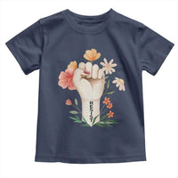Empowered Women Toddler T Shirt Resist Raised Fist Retro Boho