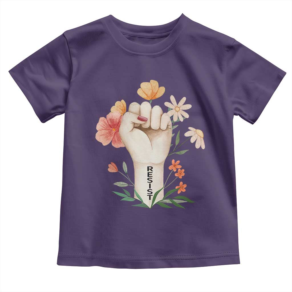 Empowered Women Toddler T Shirt Resist Raised Fist Retro Boho